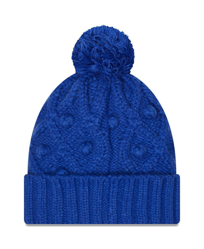 New Era Royal New England Patriots Toasty Cuffed Knit Hat With Pom In Royal