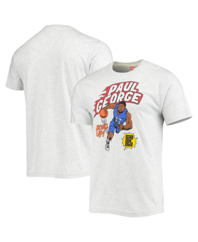 Shop Homage Men's Paul George Ash La Clippers Comic Book Player Tri-blend T-shirt