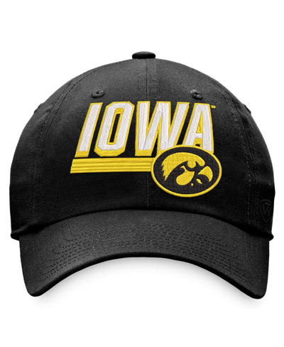 Shop Top Of The World Men's  Black Iowa Hawkeyes Slice Adjustable Hat