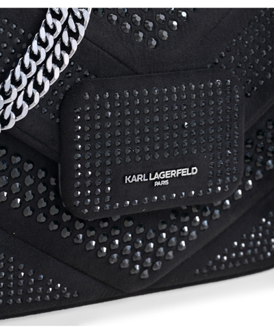Shop Karl Lagerfeld Fleur Shoulder In Black,dark Gun