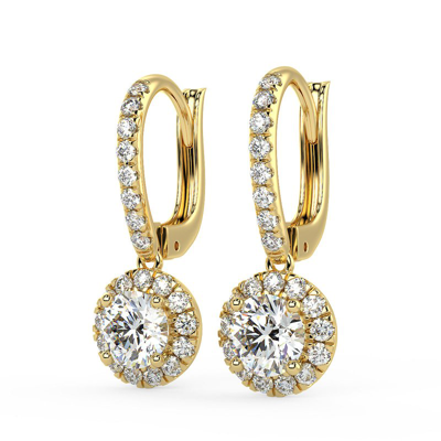 Shop Brilliant Carbon Cassiopeia Drop Earrings In Yellow Gold (1.70 Ct. Tw.)