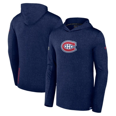 Shop Fanatics Branded  Navy Montreal Canadiens Authentic Pro Lightweight Pullover Hoodie