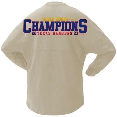 Shop Spirit Jersey Cream Texas Rangers 2023 World Series Champions Sparkle Long Sleeve T-shirt