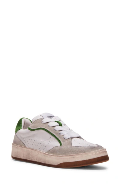 Shop Steve Madden Alec Sneaker In White/ Grey Leather