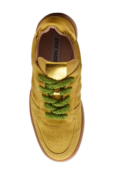 Shop Steve Madden Brayan Sneaker In Yellow Suede