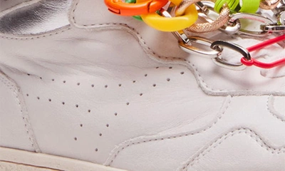 Shop Steve Madden Emilee Mid Top Sneaker In White Leather