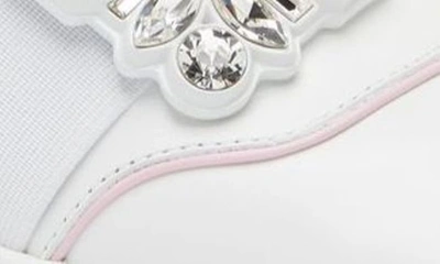 Shop Roger Vivier Very Vivier Crystal Buckle Slip-on Sneaker In White Multi