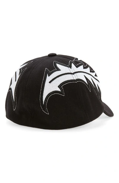 Shop Balmain Western Embroidered Baseball Cap In Black/ White