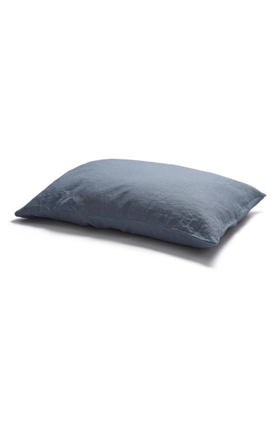 Shop Piglet In Bed Set Of 2 Linen Pillowcases In Dusk Blue