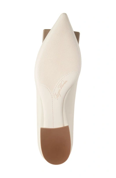 Shop Roger Vivier Gommettine Buckle Pointed Toe Flat In Ivory/ Brown