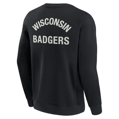 Shop Fanatics Signature Unisex  Black Wisconsin Badgers Super Soft Pullover Crew Sweatshirt