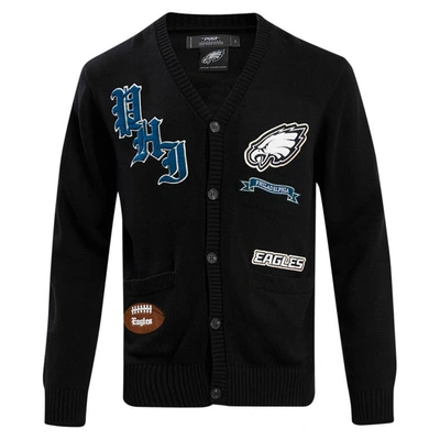 Shop Pro Standard Black Philadelphia Eagles Prep Button-up Cardigan Sweater
