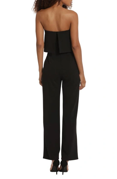 Shop Donna Morgan For Maggy Flounce Bodice Strapless Jumpsuit In Black