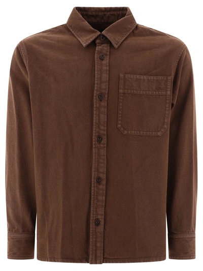 Shop Apc A.p.c. "basile" Overshirt Jacket In Brown