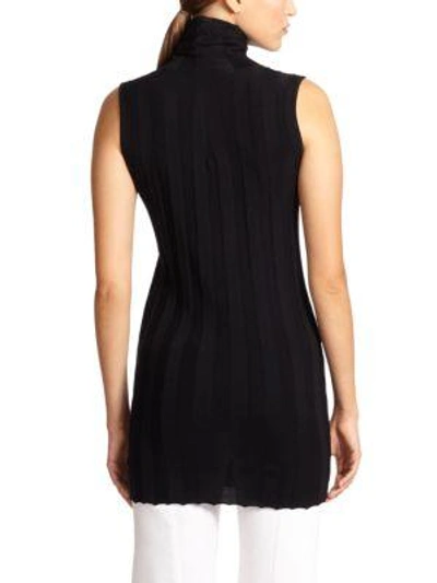 Shop Derek Lam Sleeveless Cashmere & Silk Turtleneck In Black