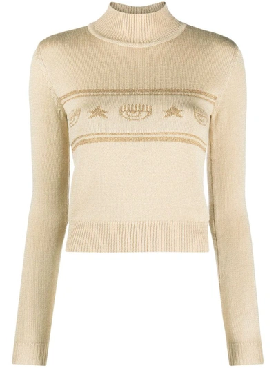 Shop Chiara Ferragni Sweaters In Golden