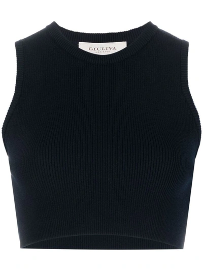 Giuliva Heritage The Alex Crop Top In Blue