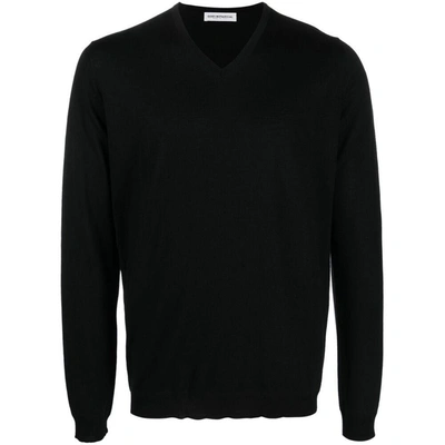 Goes Botanical Merino-wool V-neck Jumper In Black