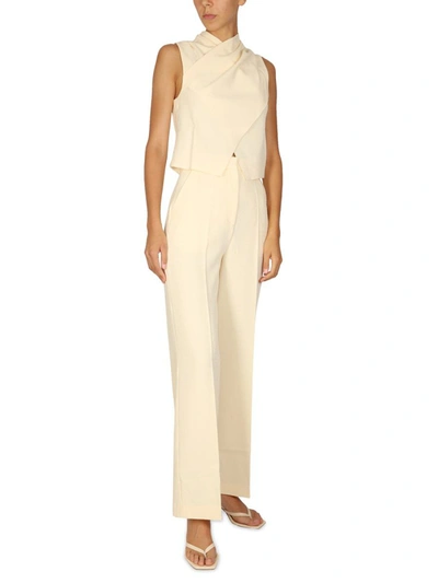 Shop Nanushka Straight Tailored Pants In White