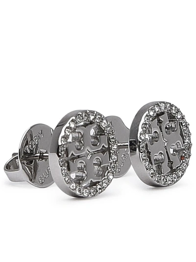 Shop Tory Burch Silver Steel Miller Earrings
