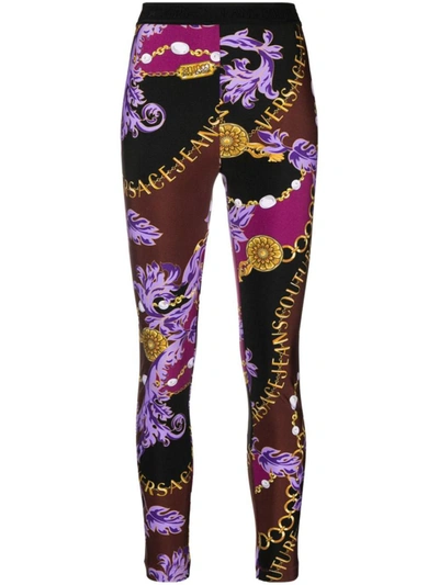 Shop Versace Jeans Couture Trousers In Purple