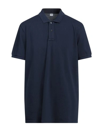 Shop Aspesi Man Polo Shirt Midnight Blue Size Xxl Cotton