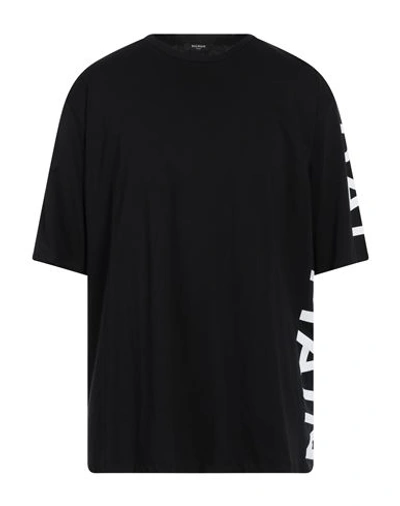 Shop Balmain Man T-shirt Black Size L Cotton