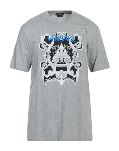 Shop Versace Man T-shirt Grey Size Xl Cotton