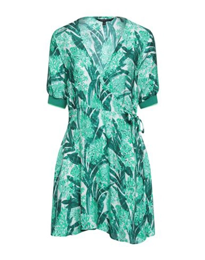Armani Exchange Woman Mini Dress Green Size 10 Viscose In Green