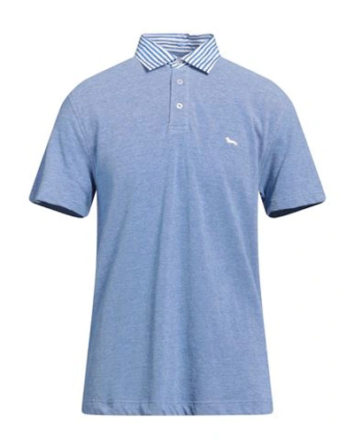 Shop Harmont & Blaine Man Polo Shirt Slate Blue Size L Cotton