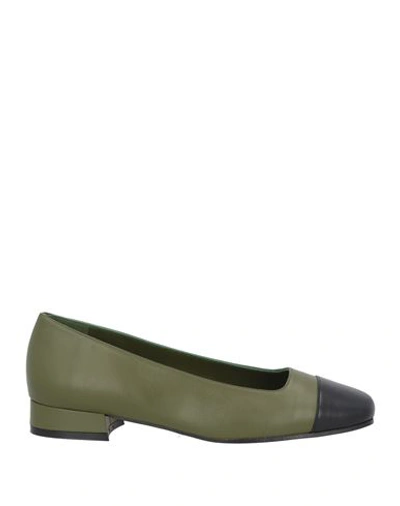 Shop Augusta Woman Ballet Flats Military Green Size 10 Soft Leather