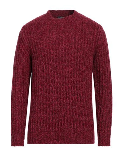 Shop Dondup Man Sweater Garnet Size 44 Wool, Cashmere, Polyamide In Red
