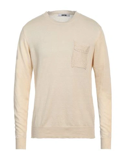 Shop Mauro Grifoni Grifoni Man Sweater Beige Size 40 Linen, Cotton