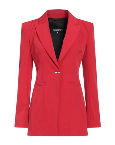 Shop Patrizia Pepe Woman Blazer Red Size 8 Polyester, Elastane