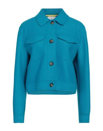 Shop Harris Wharf London Woman Shirt Turquoise Size 4 Virgin Wool In Blue
