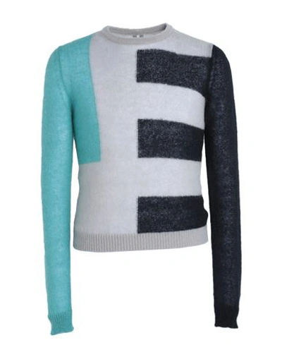 Shop Rick Owens Man Sweater Grey Size Xxl Polyamide, Mohair Wool, Wool