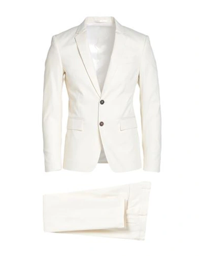 Shop Mauro Grifoni Man Suit Cream Size 36 Cotton, Elastane In White