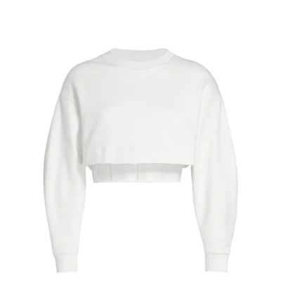 Shop Alexander Mcqueen Cropped Corset Sweatshirt In White