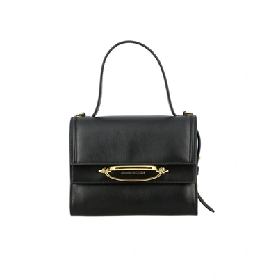 Shop Alexander Mcqueen Leather Handbag In Black