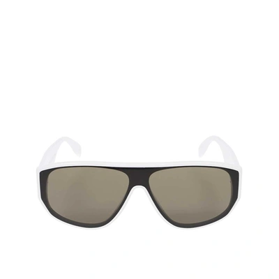 Shop Alexander Mcqueen Logo Sunglasses In White
