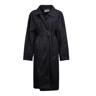 Shop Balenciaga Unifit Trench Coat In Black