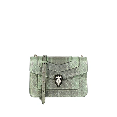 Shop Bvlgari Serpenti Forever Mini Bag In Green