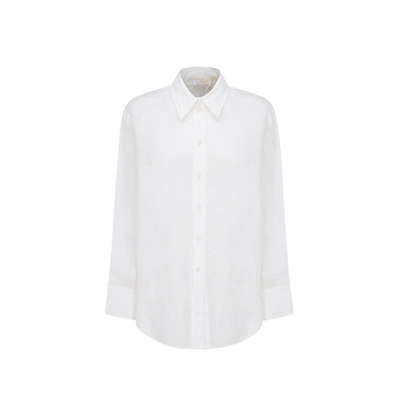 Shop Chloé Linen Shirt In White