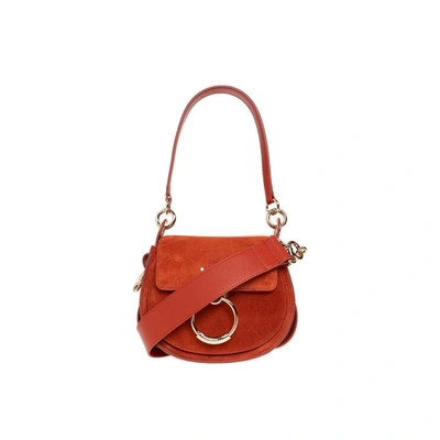 Shop Chloé Tess Small Shoulder Bag In Orange