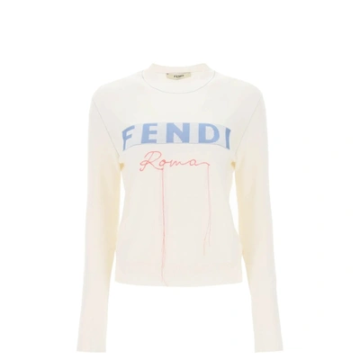 Shop Fendi Cashmere Pullover In White