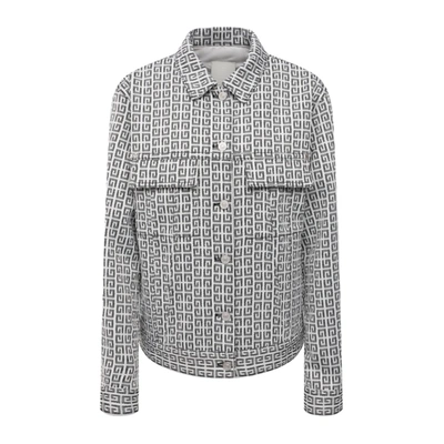 Shop Givenchy Monogram Denim Jacket In Gray