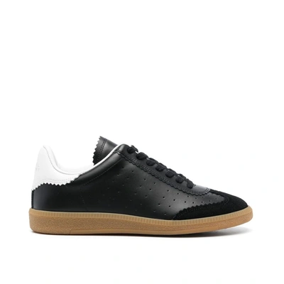 Shop Isabel Marant Leather Sneakers In Black