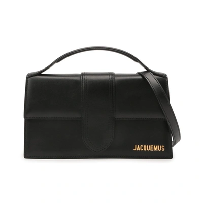 Shop Jacquemus Le Grand Bambino Leather Bag In Black
