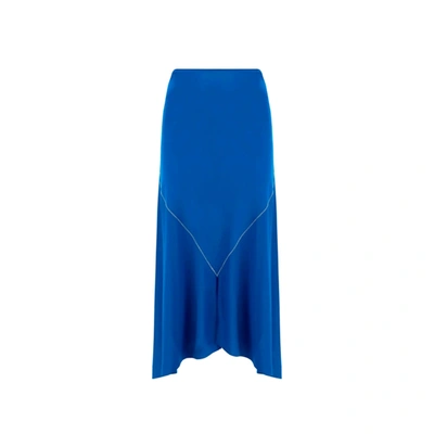 Shop Marni Draped Midi Skirt In Blue