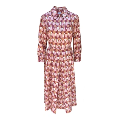 Shop Max Mara Roncolo Silk Dress In Pink
